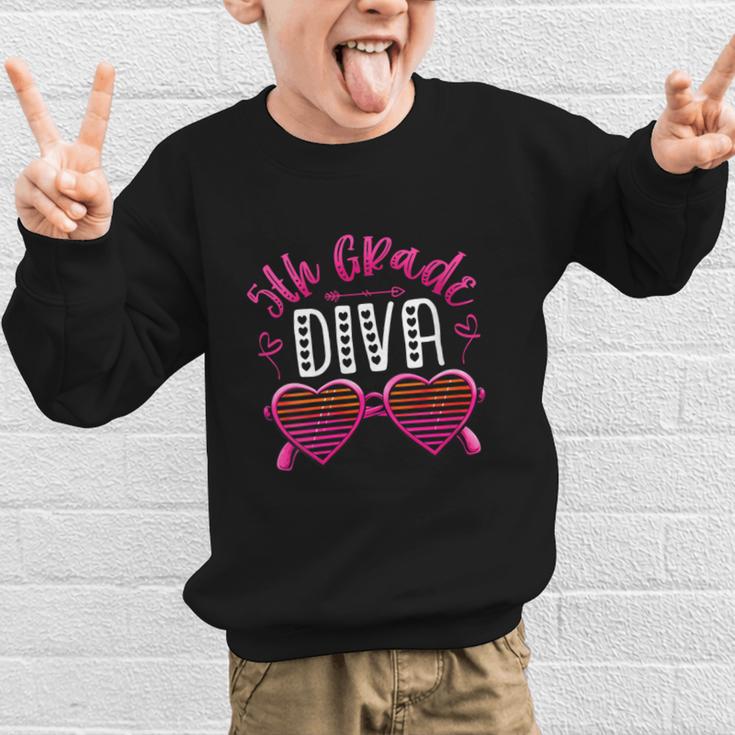 Women's 5th Grade Diva Back To School Fifth Grade For Girls Graphic Kid Sweatshirt Women's 5th Grade Diva Back To School Fifth Grade For Girls Graphic Kid Sweatshirt