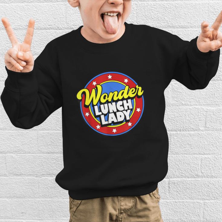 Wonder Lunch Lady Super Woman Power Superhero Back To School Graphic Kid Sweatshirt