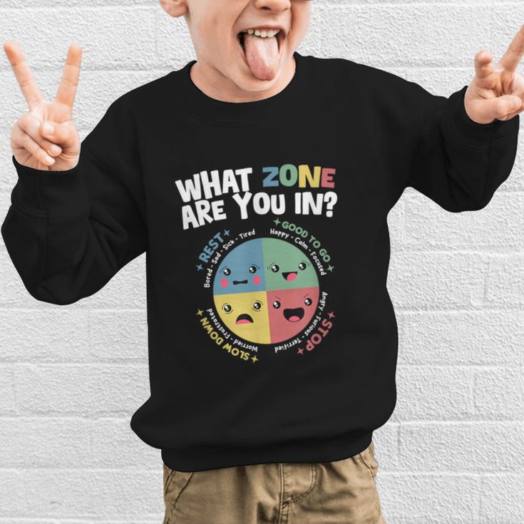 Zones Of Regulation School Counselor Back To School Emotion Graphic Kid Sweatshirt Zones Of Regulation School Counselor Back To School Emotion Graphic Kid Sweatshirt