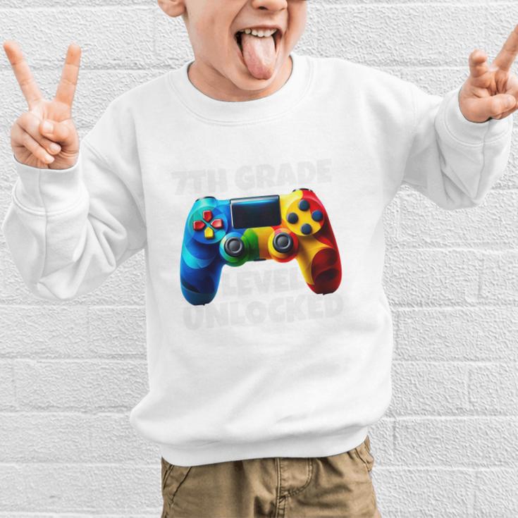 7th Grade Level Unlocked Back To School Gamer Boys Girls Graphic Kid Sweatshirt 7th Grade Level Unlocked Back To School Gamer Boys Girls Graphic Kid Sweatshirt