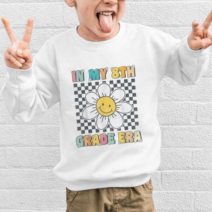 In My 8th Grade Era Retro Groovy Eighth Grade Back To School Graphic Kid Sweatshirt