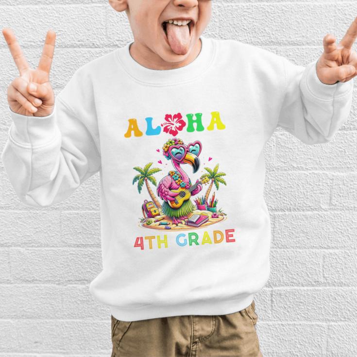 Aloha Fourth Grade Flamingo Hawaii Back To School Kids Girl Premium Tri-Blend Graphic Kid Sweatshirt Aloha Fourth Grade Flamingo Hawaii Back To School Kids Girl Premium Tri-Blend Graphic Kid Sweatshirt