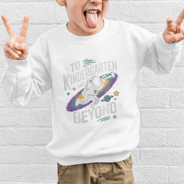 Back To School To Kindergarten And Beyond Astronaut In Space Premium Tri-Blend Graphic Kid Sweatshirt