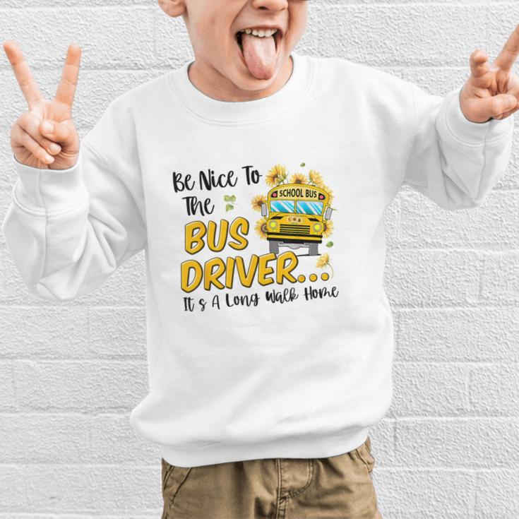 Back To School Be Nice To The Bus Driver Magic School Bus Graphic Kid Sweatshirt