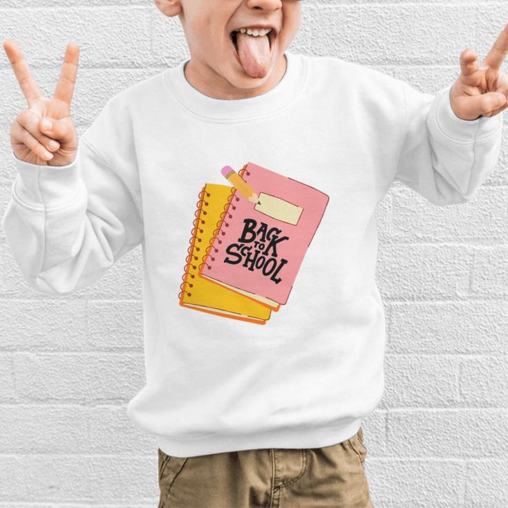 Back To School Notebook And Pencil Graphic Design Premium Tri-Blend Graphic Kid Sweatshirt