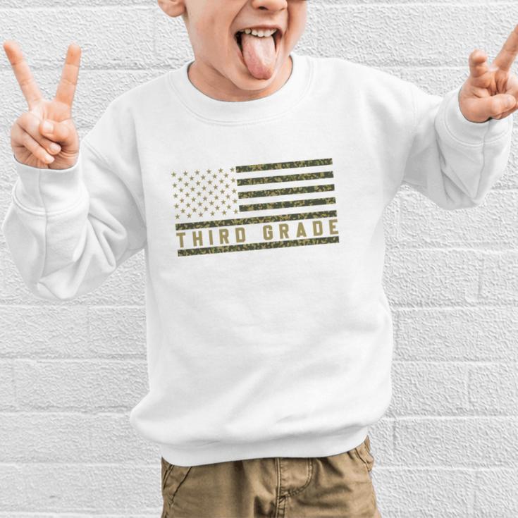 Camo American Flag Third Grade Back To School 3rd Grade Premium Tri-Blend Graphic Kid Sweatshirt Camo American Flag Third Grade Back To School 3rd Grade Premium Tri-Blend Graphic Kid Sweatshirt