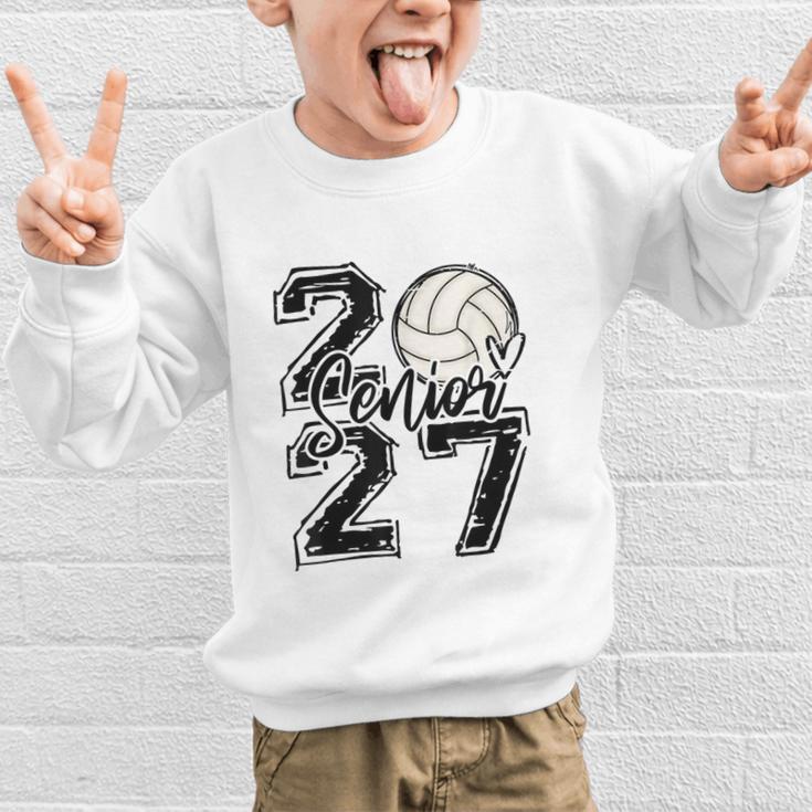 Class Of 2027 Volleyball Senior 2027 Back To School Graphic Kid Sweatshirt