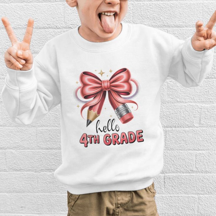 Coquette 4th Grade First Day Of Back To School Girls Outfits Graphic Kid Sweatshirt