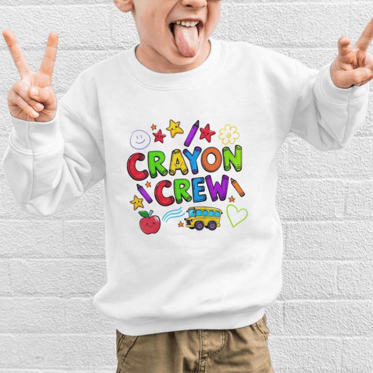Crayon Crew Cute Back To School Graphic Kid Sweatshirt Crayon Crew Cute Back To School Graphic Kid Sweatshirt