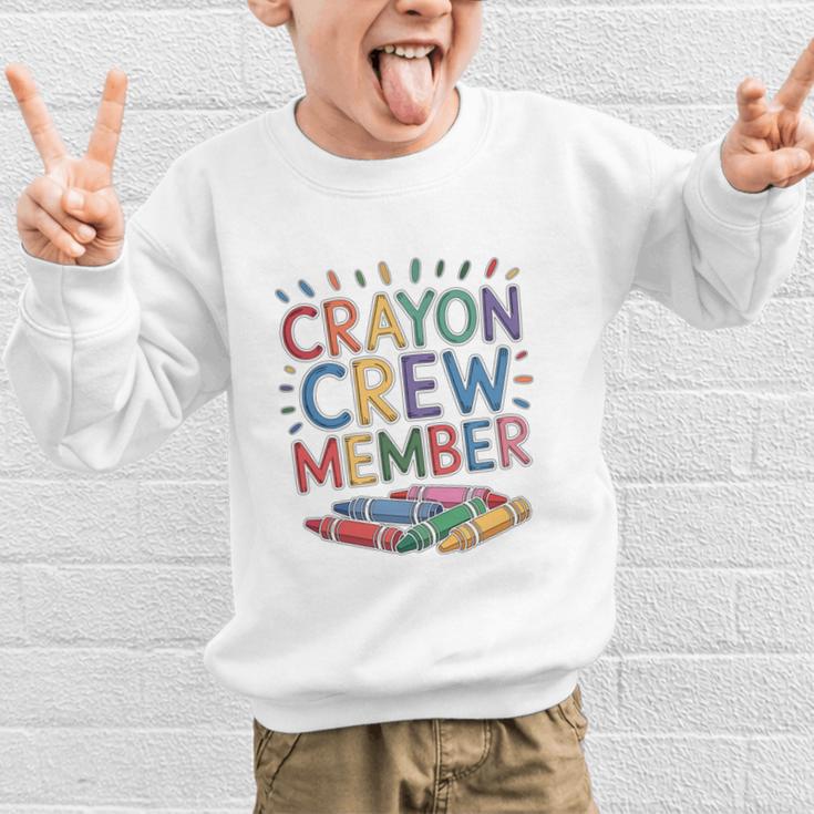 Crayon Crew Member Back To School Coloring Art Classes Graphic Kid Sweatshirt