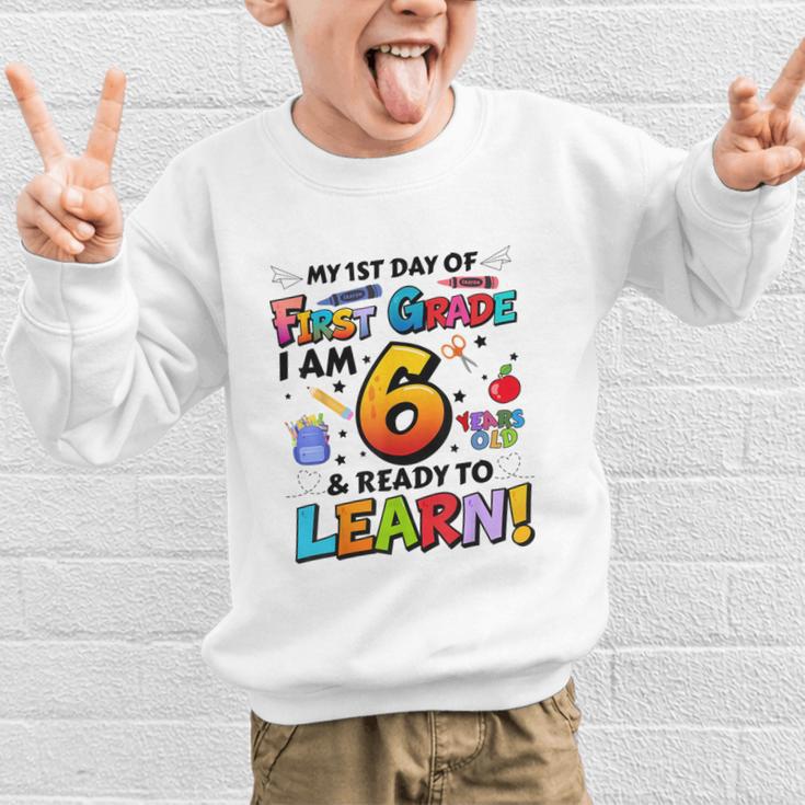 First 1st Grade First Day Of School Back To School Kids Graphic Kid Sweatshirt First 1st Grade First Day Of School Back To School Kids Graphic Kid Sweatshirt
