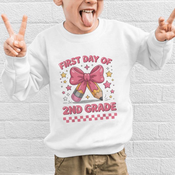 First Day Of 2nd Grade Coquette Back To School Girls Kids Graphic Kid Sweatshirt First Day Of 2nd Grade Coquette Back To School Girls Kids Graphic Kid Sweatshirt