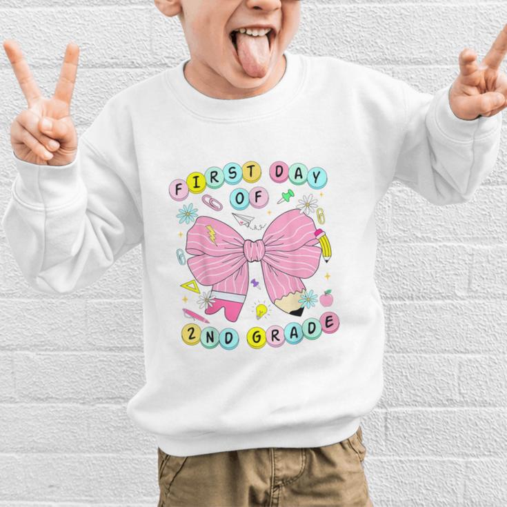 First Day Of 2nd Grade Girls Coquette Back To School Kids Graphic Kid Sweatshirt First Day Of 2nd Grade Girls Coquette Back To School Kids Graphic Kid Sweatshirt