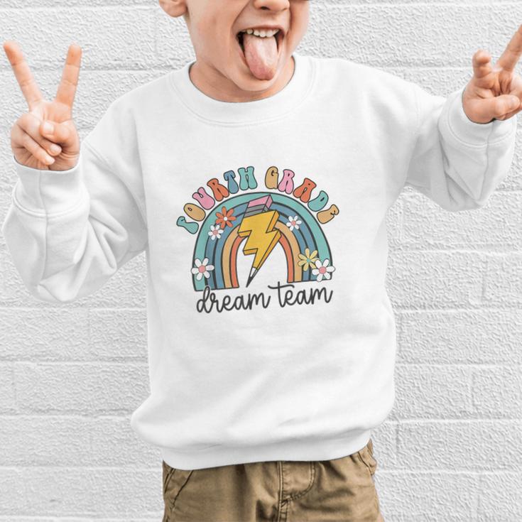 Fourth Grade Dream Team 1st Day Of 4th Grade Back To School Graphic Kid Sweatshirt Fourth Grade Dream Team 1st Day Of 4th Grade Back To School Graphic Kid Sweatshirt