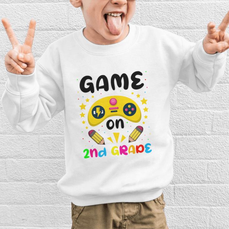Game On 2nd Grade Cute Video Gamer Back To School 2026 Kids Graphic Kid Sweatshirt