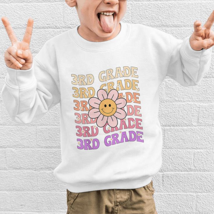 Groovy 3rd Grade Back To School Retro Groovy Third Grade Graphic Kid Sweatshirt Groovy 3rd Grade Back To School Retro Groovy Third Grade Graphic Kid Sweatshirt