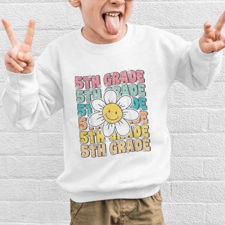 Groovy 5th Grade Back To School First Day Of Fifth Grade Graphic Kid Sweatshirt