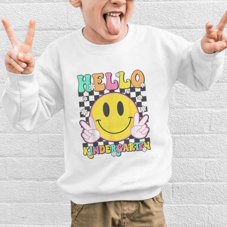 Hello Kindergarten Smile Face Back To School Girl Kid Graphic Kid Sweatshirt