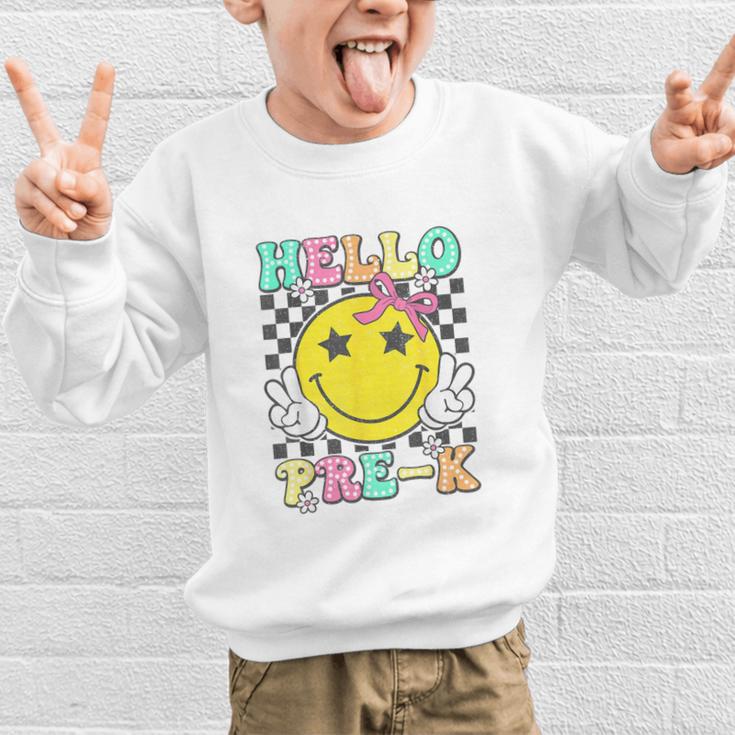 Hello Pre-K Coquette Bow Back To School Preschool Girl Graphic Kid Sweatshirt