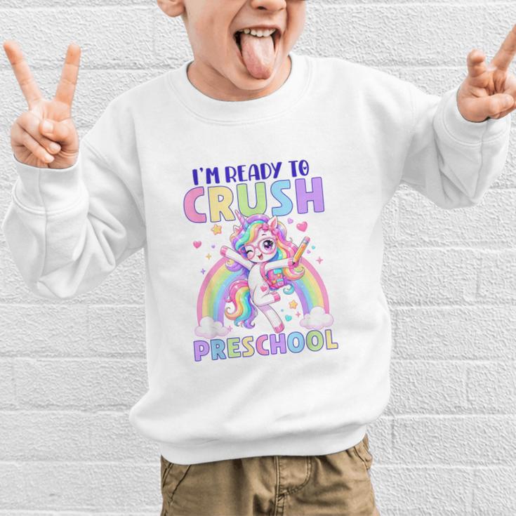 I'm Ready To Crush Preschool Unicorn Girls Back To School Graphic Kid Sweatshirt