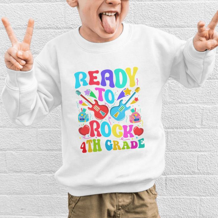Im Ready To Rock 4th Grade Back To School 4th Grade Guitar Performance Graphic Kid Sweatshirt