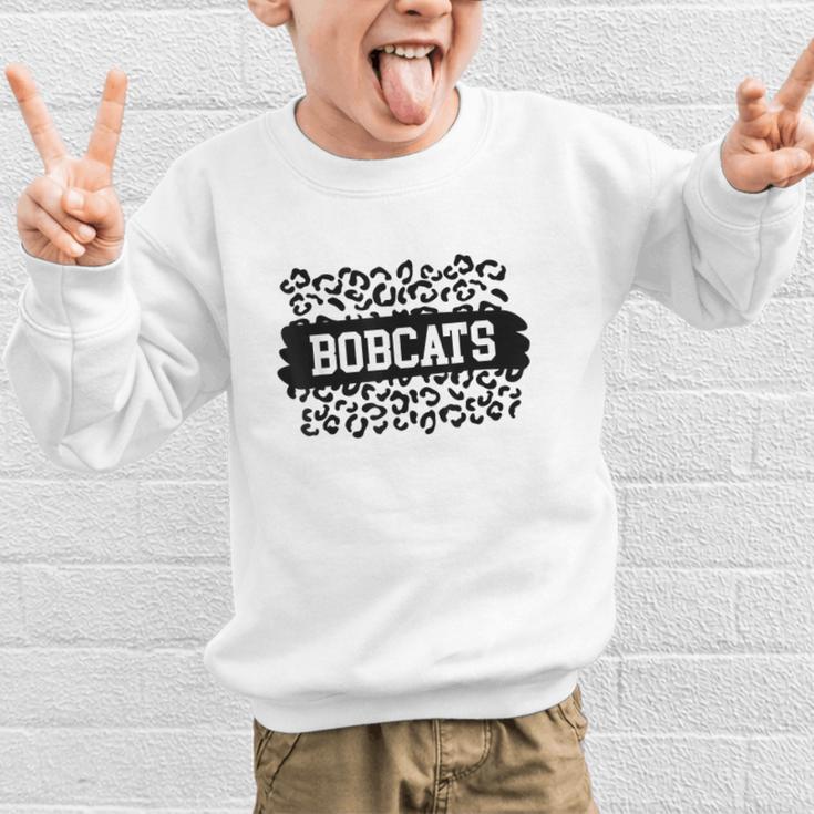 Leopard Bobcats School Spirit Fan Team Back To School Graphic Kid Sweatshirt Leopard Bobcats School Spirit Fan Team Back To School Graphic Kid Sweatshirt