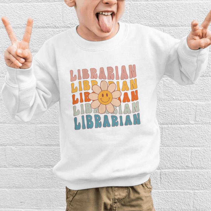 Librarian Retro Find Me At The Library Back To School Graphic Kid Sweatshirt Librarian Retro Find Me At The Library Back To School Graphic Kid Sweatshirt