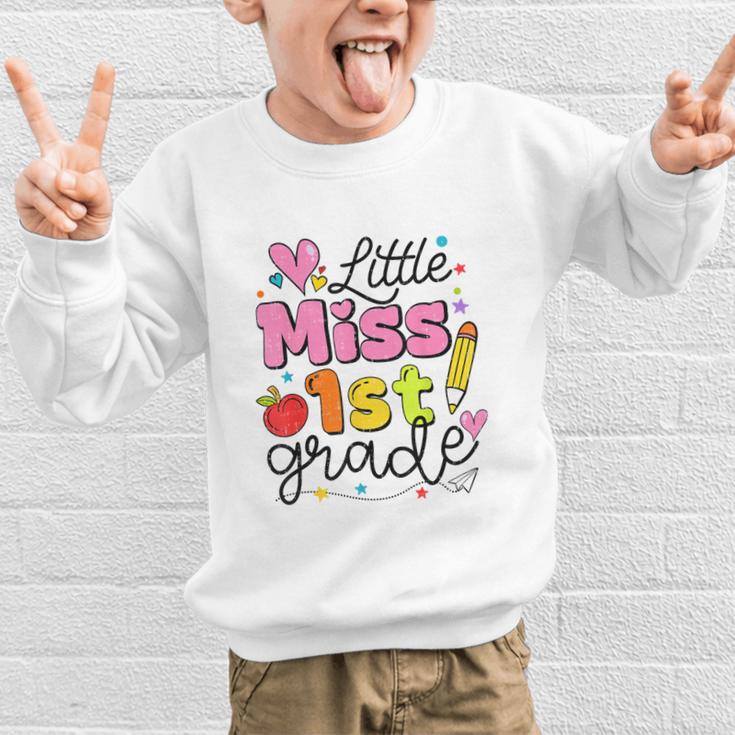 Little Miss 1st Grade Back To School Cute First Grade Girls Graphic Kid Sweatshirt Little Miss 1st Grade Back To School Cute First Grade Girls Graphic Kid Sweatshirt