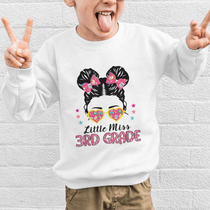 Little Miss 3rd Grade Messy Bun Back To School Graphic Kid Sweatshirt Little Miss 3rd Grade Messy Bun Back To School Graphic Kid Sweatshirt
