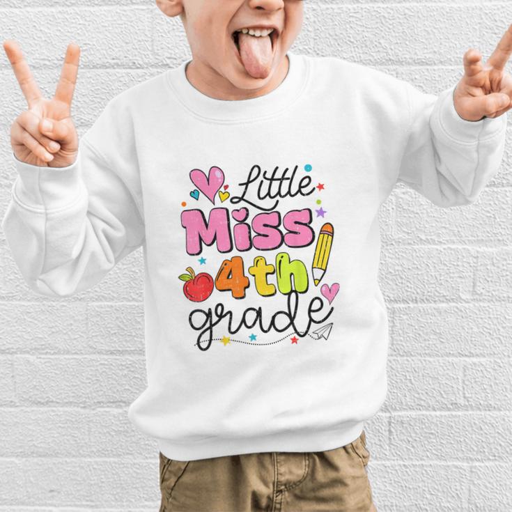 Little Miss 4th Grade Back To School Cute Fourth Grade Girls Graphic Kid Sweatshirt Little Miss 4th Grade Back To School Cute Fourth Grade Girls Graphic Kid Sweatshirt
