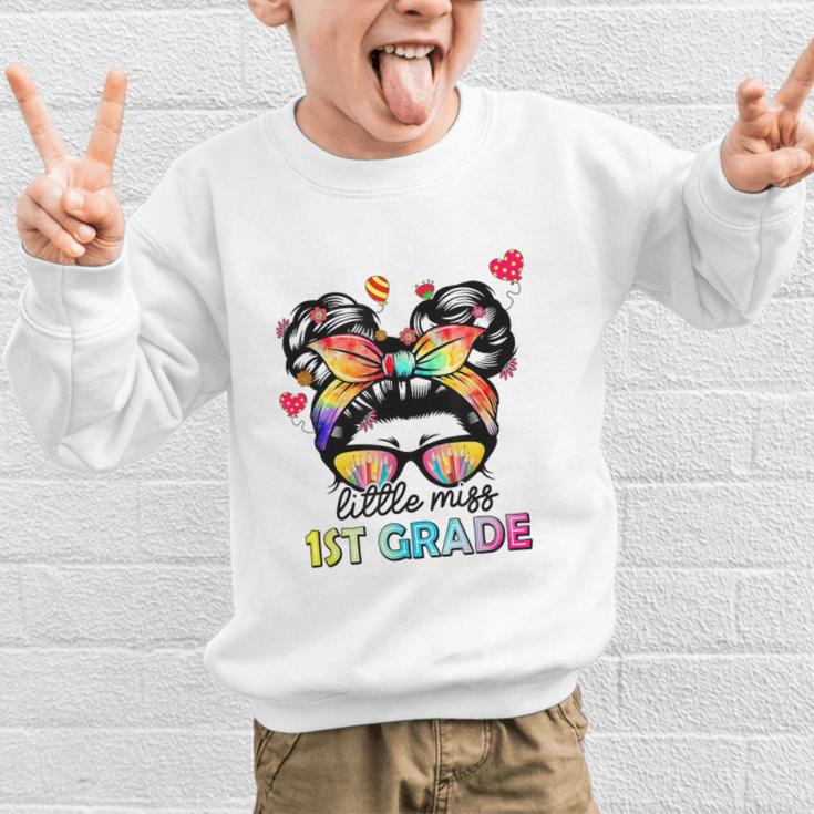 Little Miss First Grade Back To School 1st Grade Girls Graphic Kid Sweatshirt Little Miss First Grade Back To School 1st Grade Girls Graphic Kid Sweatshirt