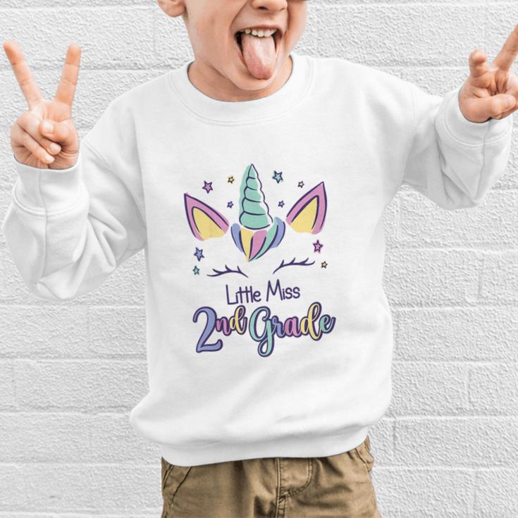 Little Miss Second Grade 2025 2nd Grade Back To School Graphic Kid Sweatshirt Little Miss Second Grade 2025 2nd Grade Back To School Graphic Kid Sweatshirt