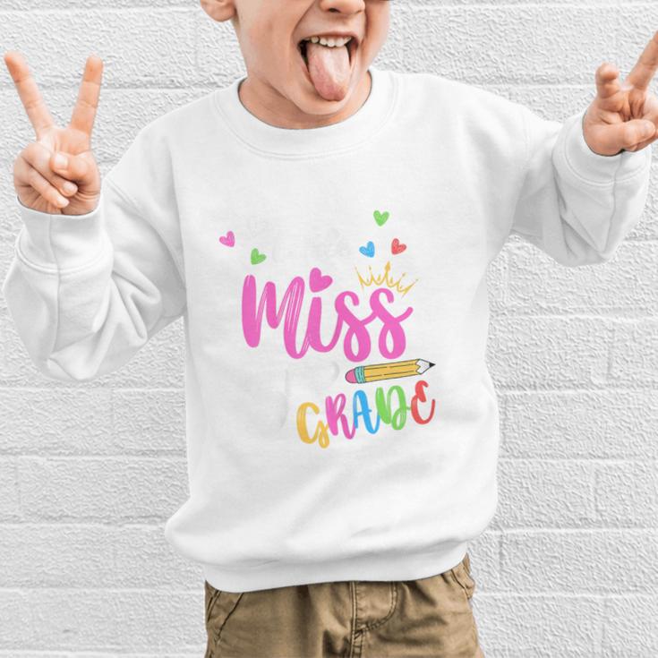 Little Misss Third Grade Back To School 3rd Grader Girl Graphic Kid Sweatshirt