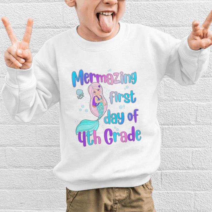 Mermazing First Day Of Fourth Grade Back To School Mermaid Premium Tri-Blend Graphic Kid Sweatshirt Mermazing First Day Of Fourth Grade Back To School Mermaid Premium Tri-Blend Graphic Kid Sweatshirt