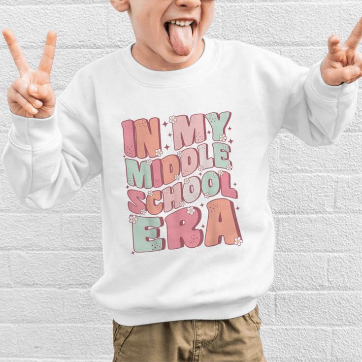 In My Middle School Era Cute Groovy First Day Back To School Graphic Kid Sweatshirt In My Middle School Era Cute Groovy First Day Back To School Graphic Kid Sweatshirt