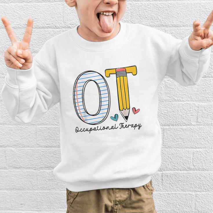 Pediatric Occupational Therapy Paper Pencil Back To School Graphic Kid Sweatshirt