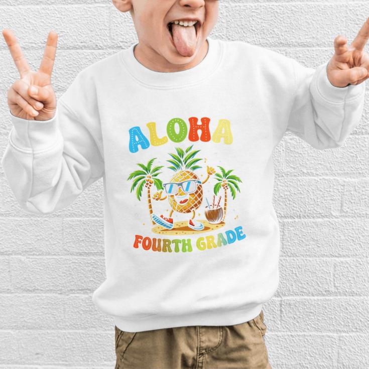 Pinapple Beach Back To School Day Aloha Fourth Grade Performance Graphic Kid Sweatshirt