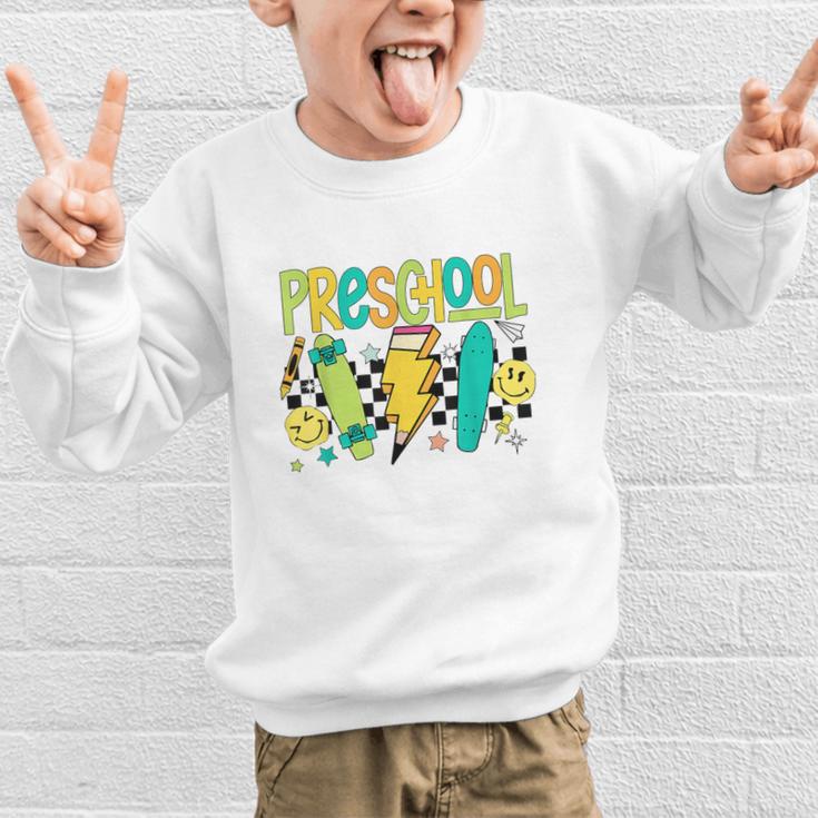 Preschool Skateboard Back To School Boy Girl Kid Graphic Kid Sweatshirt Preschool Skateboard Back To School Boy Girl Kid Graphic Kid Sweatshirt