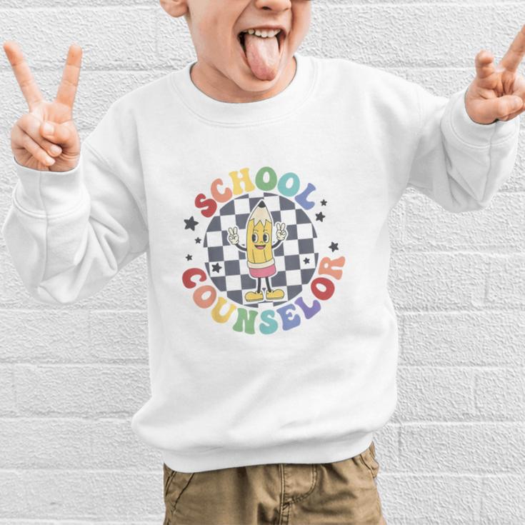 Retro Pencil School Counselor Back To School For Counselor Graphic Kid Sweatshirt
