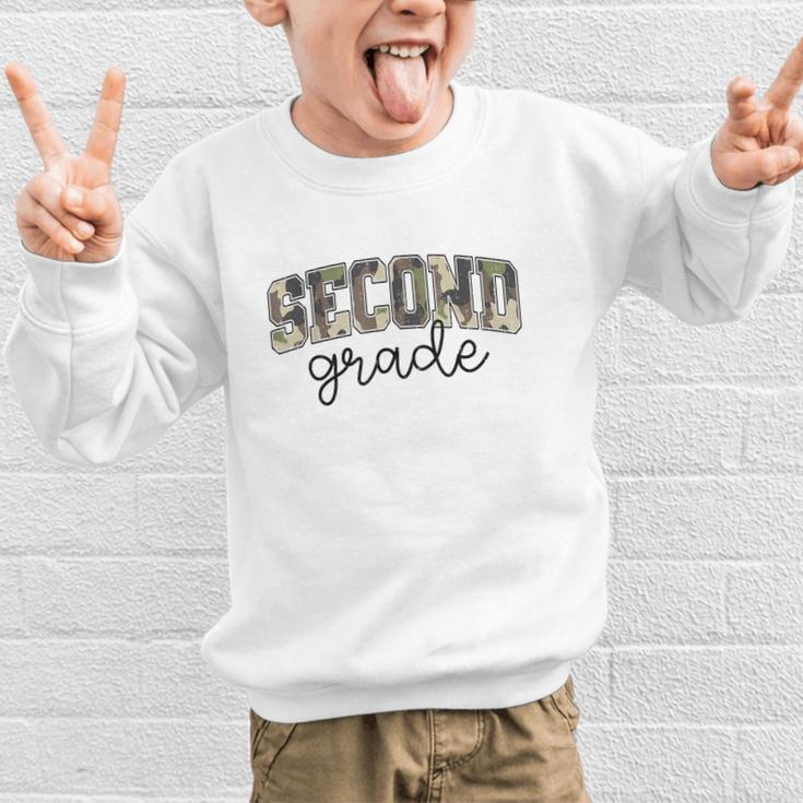 Retro Second Grade Camo Back To School Girls Boys 2nd Grade Graphic Kid Sweatshirt Retro Second Grade Camo Back To School Girls Boys 2nd Grade Graphic Kid Sweatshirt