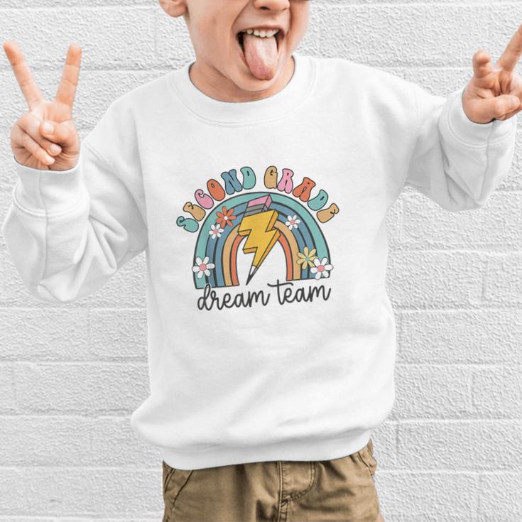 Second Grade Dream Team 1st Day Of 2nd Grade Back To School Graphic Kid Sweatshirt Second Grade Dream Team 1st Day Of 2nd Grade Back To School Graphic Kid Sweatshirt