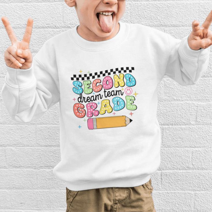 Second Grade Dream Team Back To School First Day Of School Performance Graphic Kid Sweatshirt Second Grade Dream Team Back To School First Day Of School Performance Graphic Kid Sweatshirt