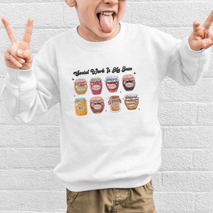 Social Work Is My Jam Back To School School Social Worker Graphic Kid Sweatshirt Social Work Is My Jam Back To School School Social Worker Graphic Kid Sweatshirt