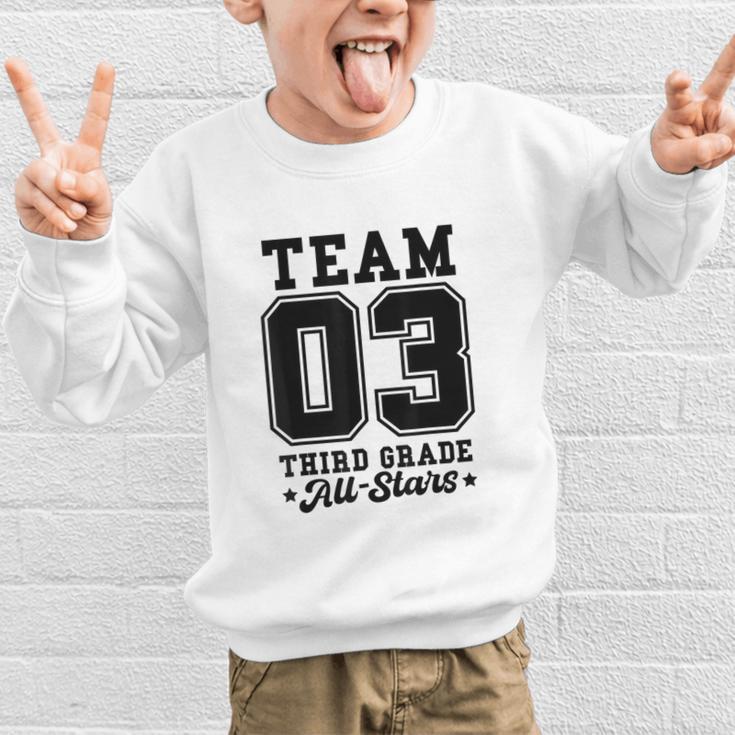 Team 3rd Grade All-Stars Back To School Sports Jersey Graphic Kid Sweatshirt Team 3rd Grade All-Stars Back To School Sports Jersey Graphic Kid Sweatshirt