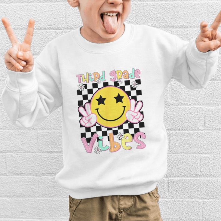 Third Grade Vibes Groovy Smile Face Back To School Girl Kid Graphic Kid Sweatshirt Third Grade Vibes Groovy Smile Face Back To School Girl Kid Graphic Kid Sweatshirt