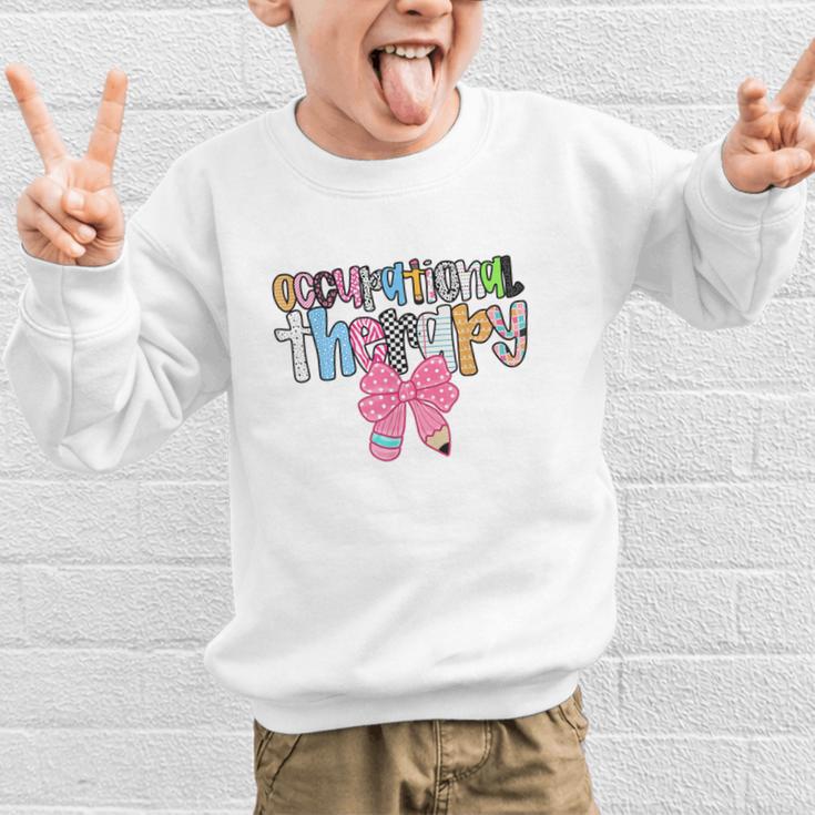 Women Occupational Therapy OT Pencil Bow Back To School COTA Graphic Kid Sweatshirt