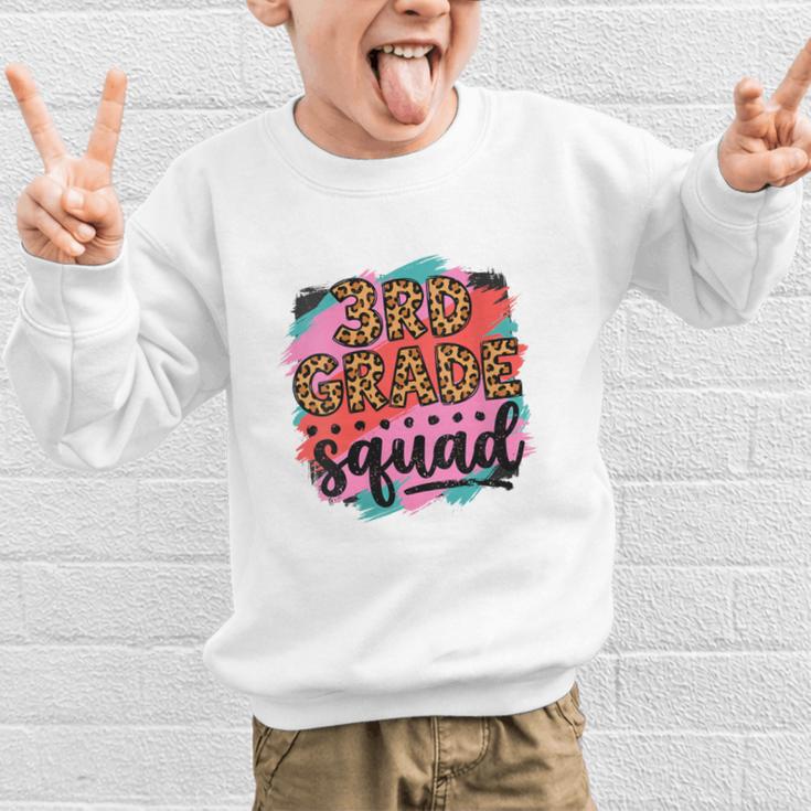 Women's Third 3rd Grade Squad Back To School Animal Print Girl Tee Graphic Kid Sweatshirt