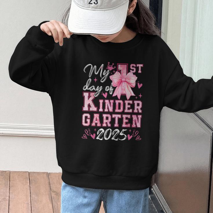 My 1st Day Of Kindergarten 2025 Back To School Girls Graphic Kid Sweatshirt My 1st Day Of Kindergarten 2025 Back To School Girls Graphic Kid Sweatshirt