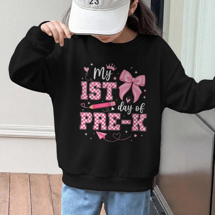 My 1st Day Of Pre-K PreK Pre K 2025 Back To School Girls Graphic Kid Sweatshirt My 1st Day Of Pre-K PreK Pre K 2025 Back To School Girls Graphic Kid Sweatshirt