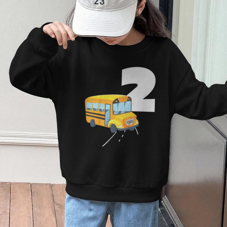 2nd Birthday School Bus Kids Back To School Themes Party Graphic Kid Sweatshirt 2nd Birthday School Bus Kids Back To School Themes Party Graphic Kid Sweatshirt